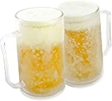 Jarra de cerveza para congelar: Taza congelada de 400 ml Taza de hielo Taza de enfriamiento con enfriador de batería para bebidas congeladas permanentemente (2 jarras de cerveza)